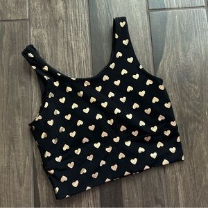 DYI Elevate Gold Hearts Sport Bra in Black Sz S